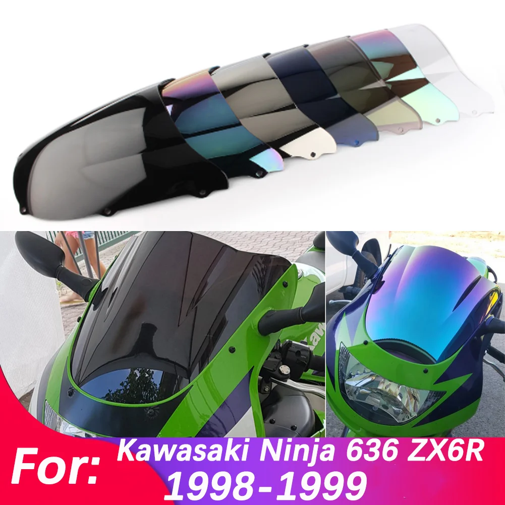 На предното Стъкло на Мотоциклет За Kawasaki Ninja ZX6R ZX-6R 636 ZX636 1998-1999 Double Bubble Аксесоари За предното Стъкло Обтекател Дефлектор . ' - ' . 0