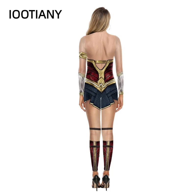 Моден Костюм Чудо-момиче, Боди за Cosplay с принтом Супергерой от Аниме, костюми за Хелоуин с принтом За жени, костюм Зентай . ' - ' . 2