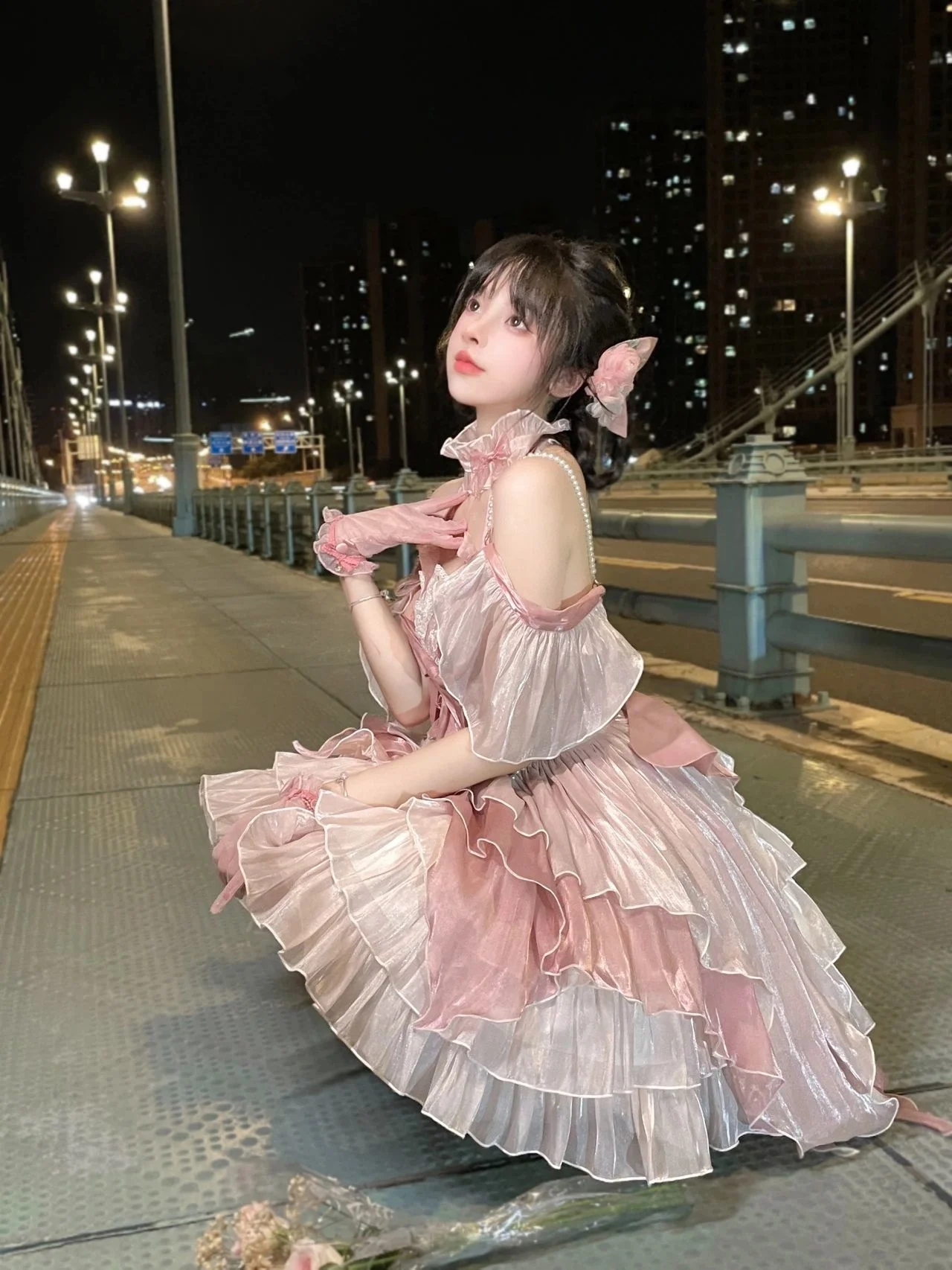 Сладка Розова рокля в стил Лолита
