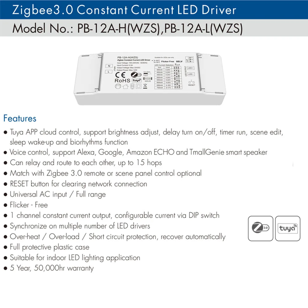 Контролер led драйвер за Постоянен ток Skydance Zigbee е Съвместим с дистанционно или жилищен блок за управление на Zigbee 3.0 /ПРИЛОЖЕНИЕ на Sasha / Voice contro . ' - ' . 1