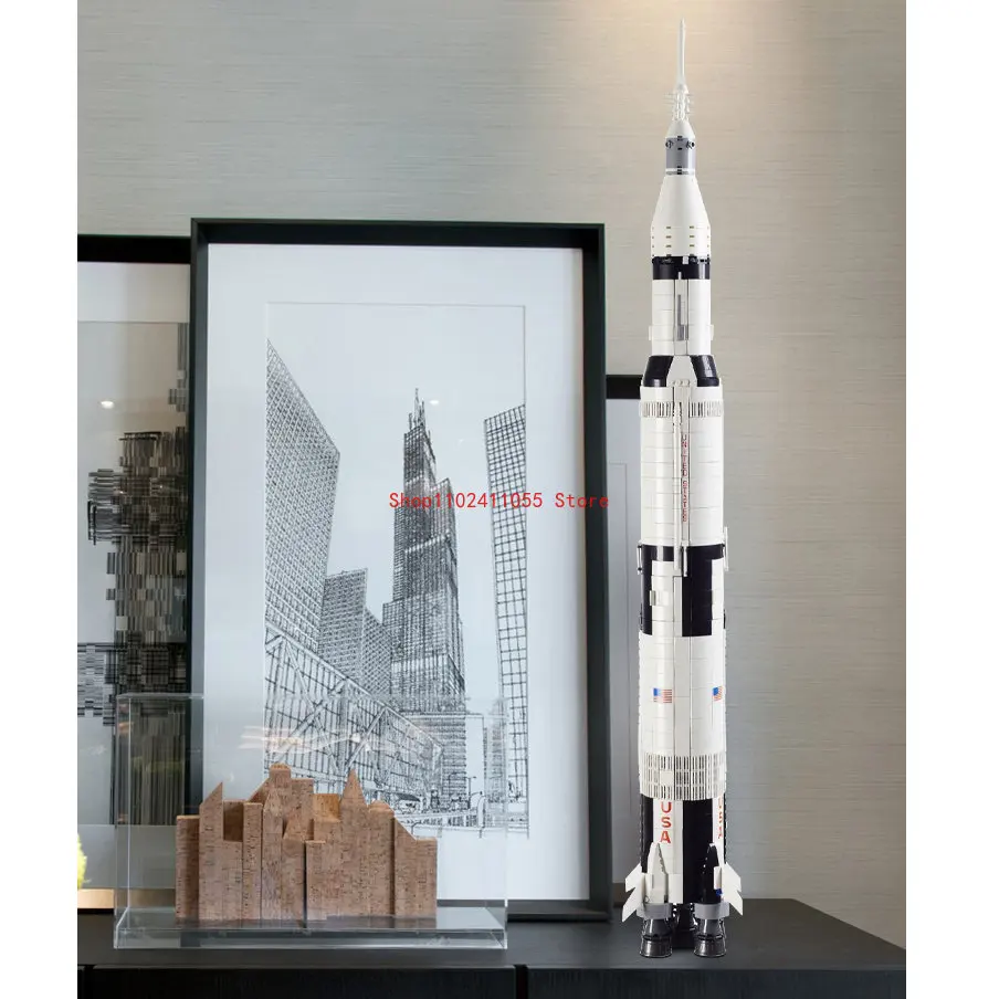 Градивните елементи на Apollo Saturn V Launch, съвместими с 21309 10231 Ракетните тухли за изстрелване в космоса, играчки за деца . ' - ' . 3