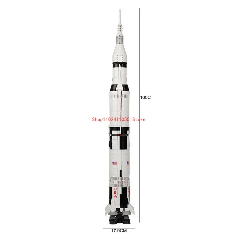 Градивните елементи на Apollo Saturn V Launch, съвместими с 21309 10231 Ракетните тухли за изстрелване в космоса, играчки за деца . ' - ' . 5