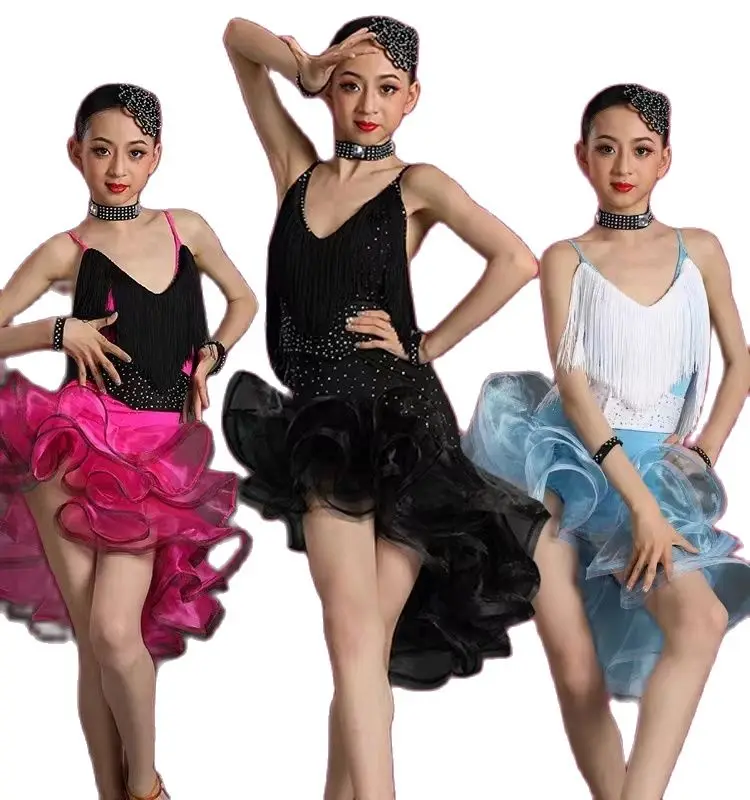 Детски костюм за джаз танци за момичета, модерна бална рокля за латино танци с пайети, бебешка рокля-пакет за танци, облекла за момичета . ' - ' . 2