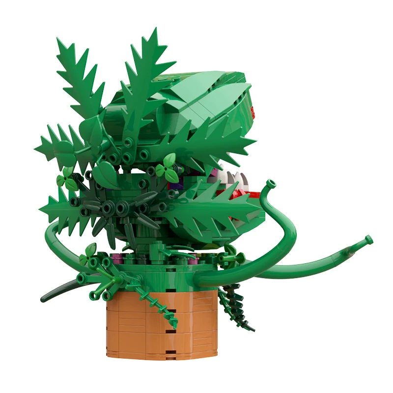 MOC Mini Chomper Цвете Строителни Блокове Комплект Яде Растения Тухли Домашен Любимец Зелена Гъсеница Играчки За Деца за рождения Ден На Коледа Gfits . ' - ' . 1