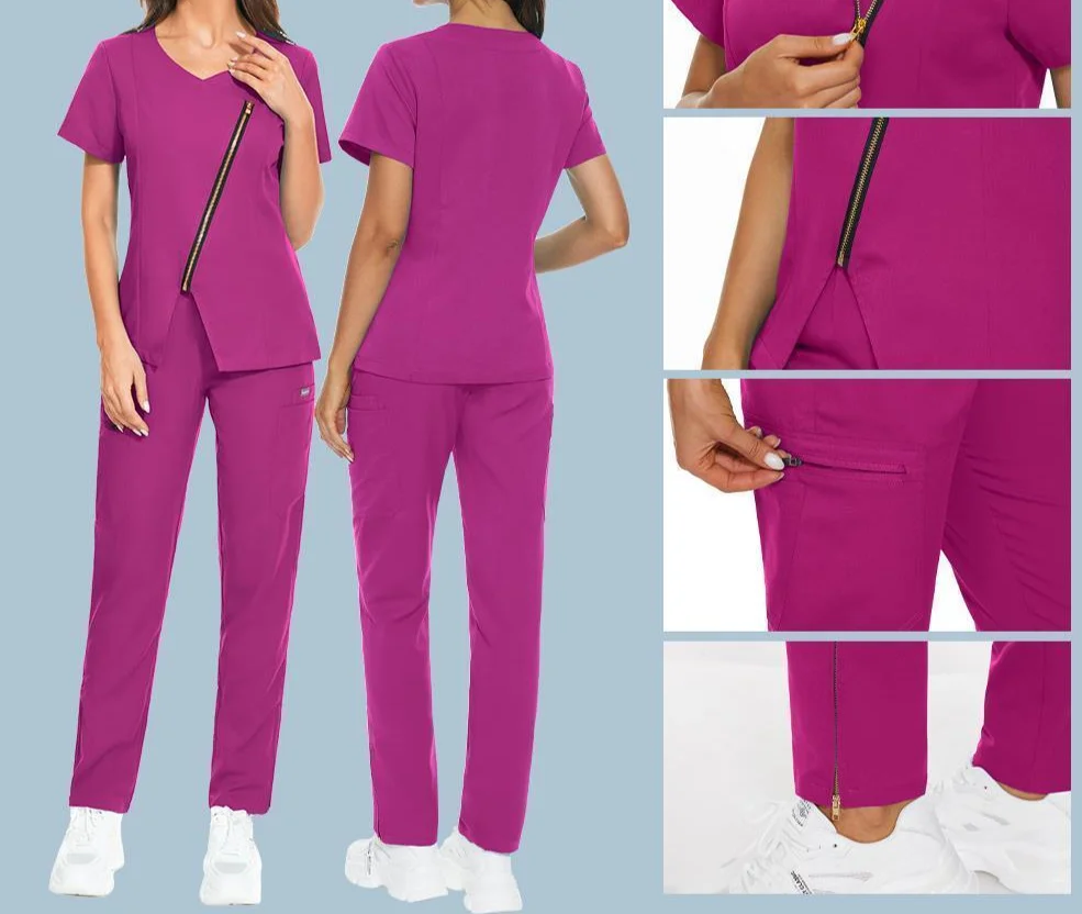 Висококачествена медицинска форма за операционната, комплекти за болничната дрехи с къс ръкав, Аксесоари за медицински сестри, Блузи, Панталони, Костюми-ексфолианти . ' - ' . 0