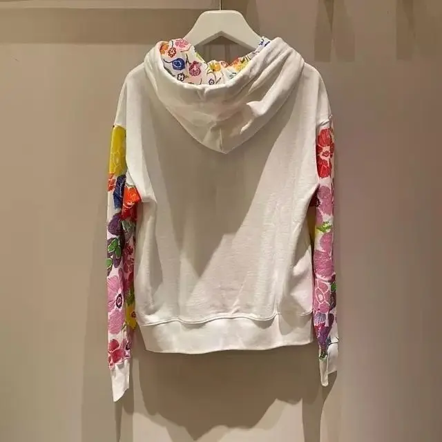 Пролет-есен Ново улично палто с качулка на Експозиции, цветен пуловер с флорални принтом, пуловер с дълъг ръкав за жени . ' - ' . 1