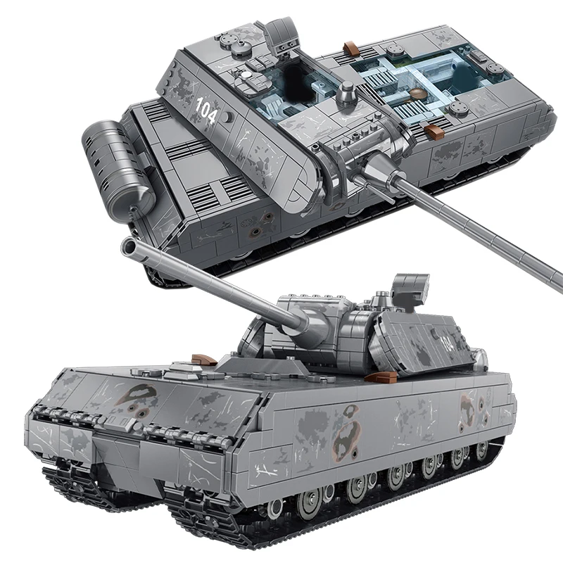 Военен Тежък Танк Panzer VIII Maus градивните елементи на Немски Войници от Втората световна война Полицията Армейское Оръжие Тухли, Детски Играчки, Подаръци за Възрастни . ' - ' . 1
