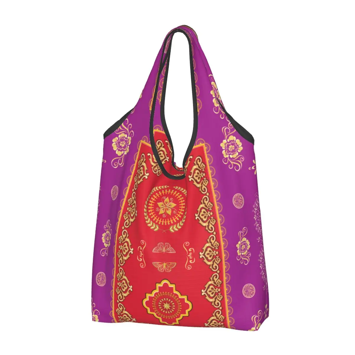 Сладък Антикварен Персийски килим, Чанти за пазаруване, Преносим Бохемски килим, Етнически племенен стил, Чанта за количка, чанта за пазаруване . ' - ' . 0
