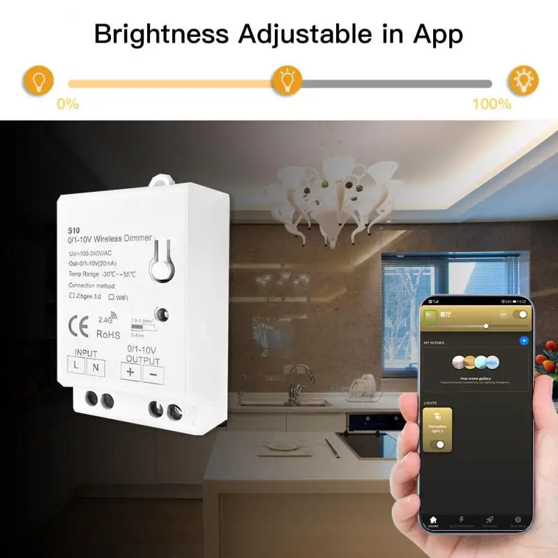 1/3/4 бр. ZigBee 3,0 led Регулатор на Яркостта на Светлината AC100-270V 0-10 В 1-10 В приложението Smart Home, за да Smartthings Sasha Хъб Echo Plus Алекса . ' - ' . 1