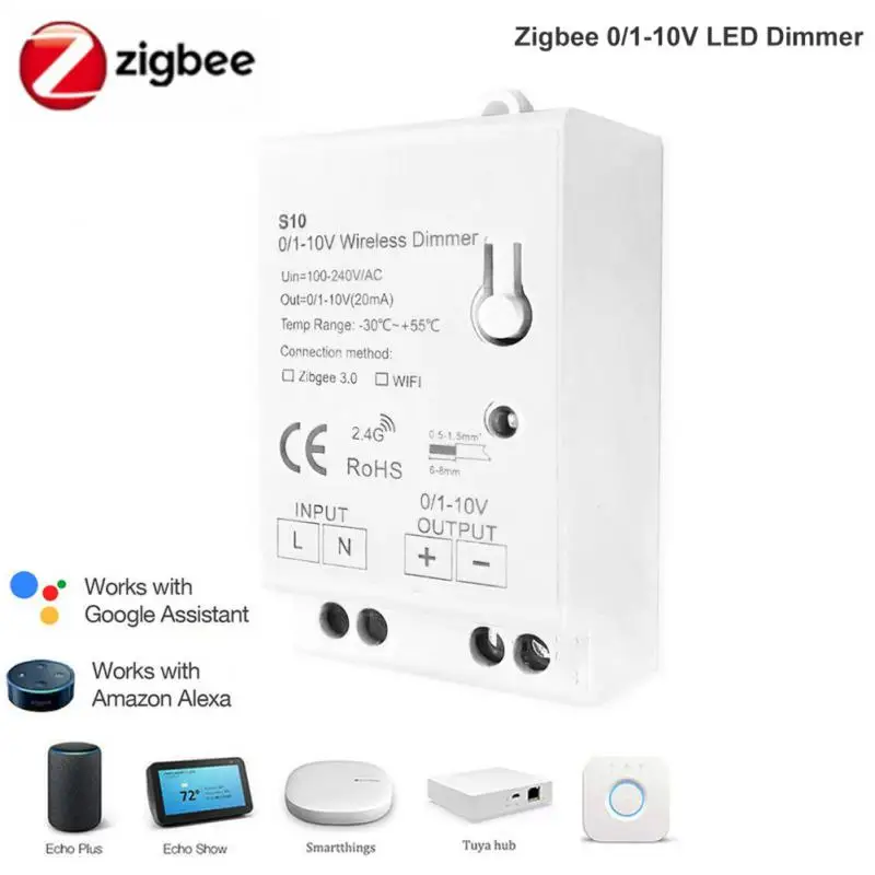 1/3/4 бр. ZigBee 3,0 led Регулатор на Яркостта на Светлината AC100-270V 0-10 В 1-10 В приложението Smart Home, за да Smartthings Sasha Хъб Echo Plus Алекса . ' - ' . 2