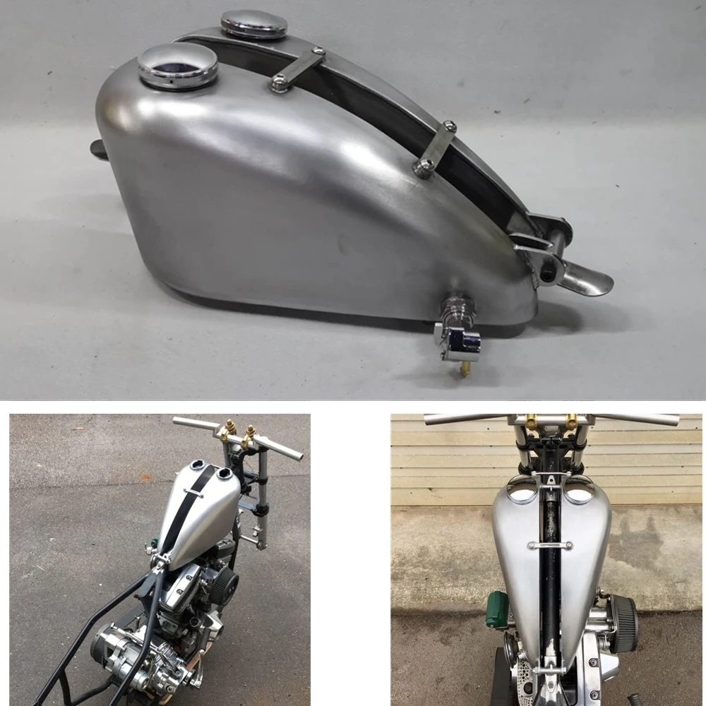 7Л Бензинов резервоар за гориво с Ключ капак Универсален Мотоциклет Модифицирана кутия за масло и бензин ръчна изработка за Honda, YAMAHA, Harley . ' - ' . 0
