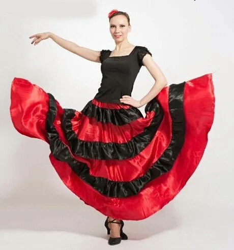 Пола за Фламенко Танц на Корема 360 Градуса Кръг Голяма Пола, Костюм, Пола За Испанските Танци . ' - ' . 5