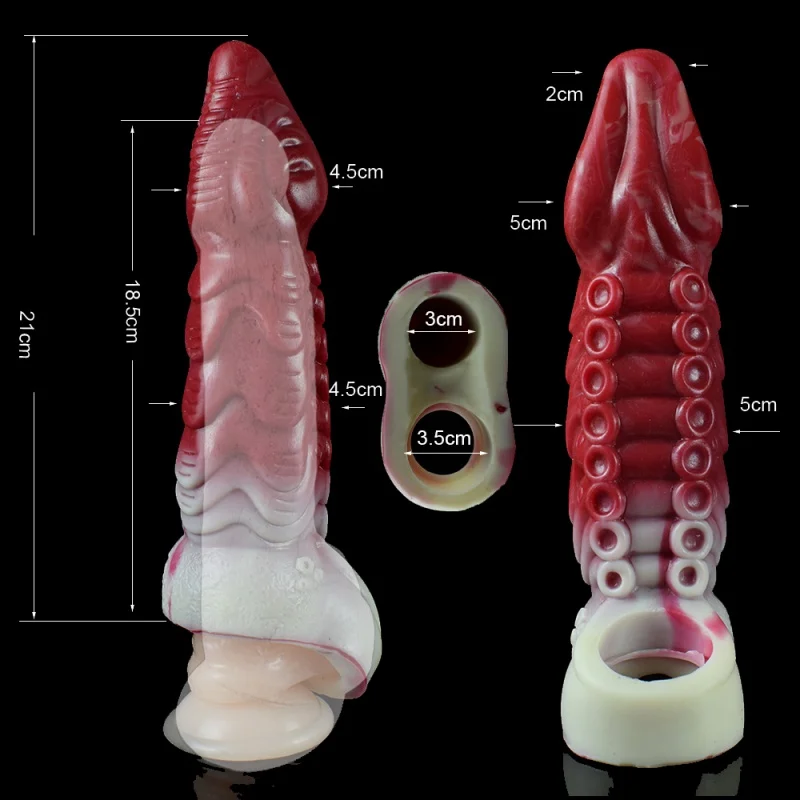 Силиконов ръкав за пениса FAAK, Изкуствена обвивка от октопода, удължаване на пениса и увеличаване, забавяне на Еякулацията, Секс играчки за мъже . ' - ' . 3