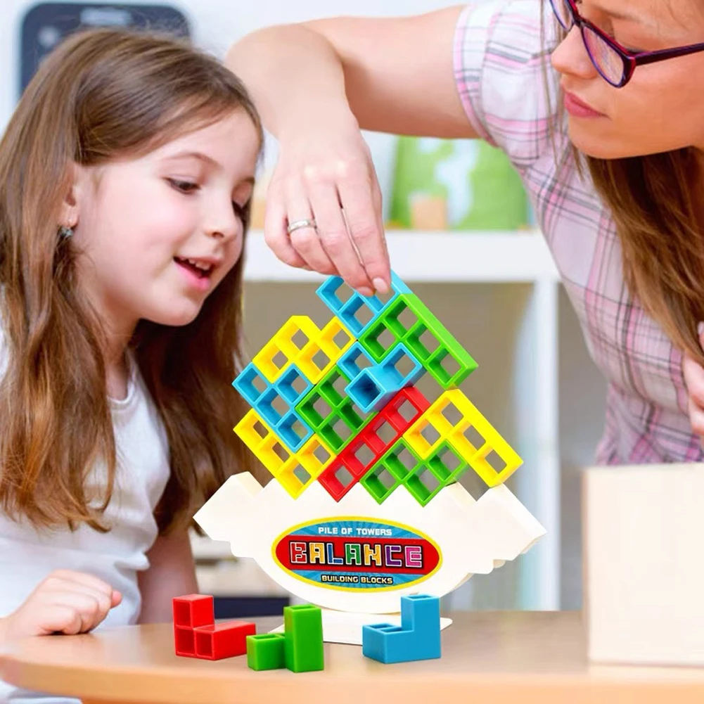 Играта Tetra Tower Стифиране блокове Купчина строителни Блокове Баланс Пъзел и Дъска за Изграждане на Тухли Забавни играчки за деца, за Възрастни . ' - ' . 0