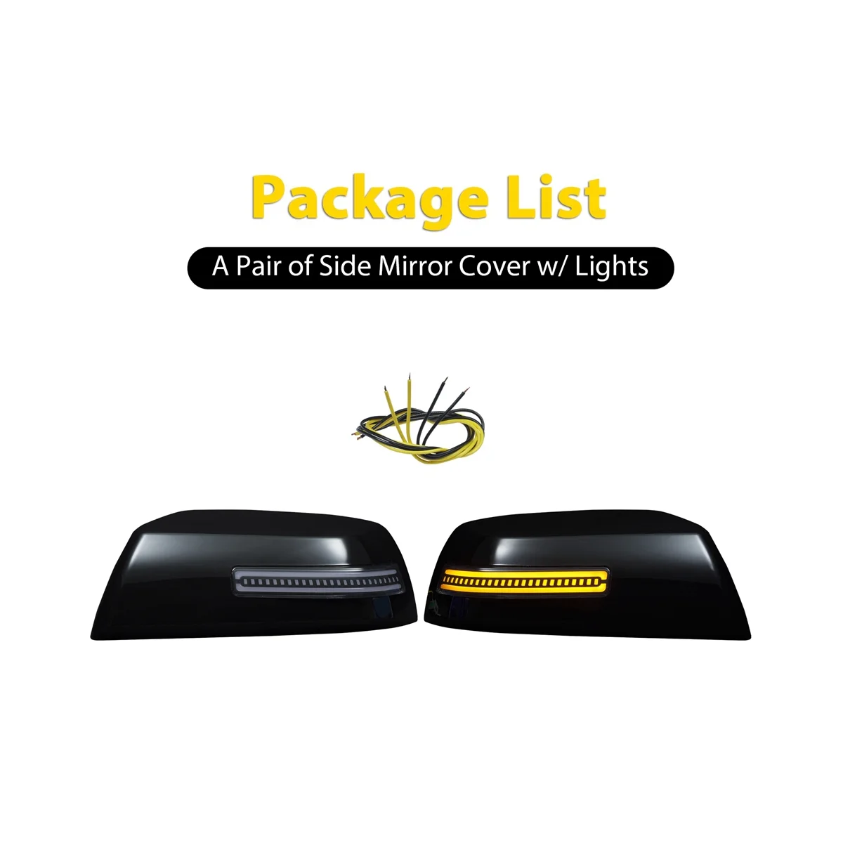 Покриване на страничните огледала за обратно виждане на автомобила, led указател на завоя за Toyota Tundra 2007-2020, плавни Динамични светлини, Отразени капачката черен цвят . ' - ' . 2