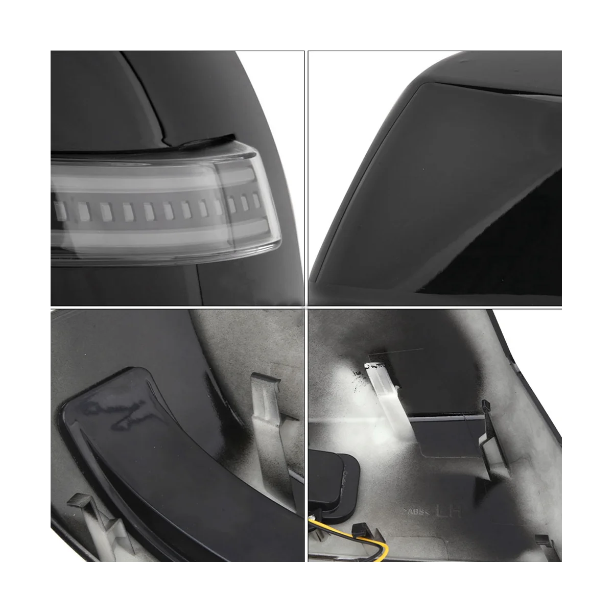 Покриване на страничните огледала за обратно виждане на автомобила, led указател на завоя за Toyota Tundra 2007-2020, плавни Динамични светлини, Отразени капачката черен цвят . ' - ' . 3