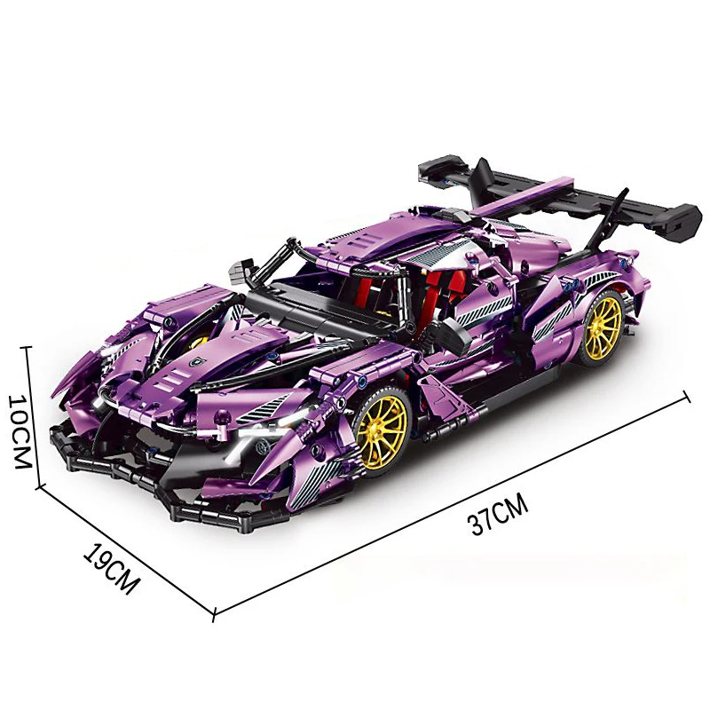 Нов Технически Спортен автомобил с покритие 1:14 лилав цвят, градивните елементи на Състезателен автомобил, Сглобяеми тухли, играчки за възрастни, подаръци на деца на . ' - ' . 5
