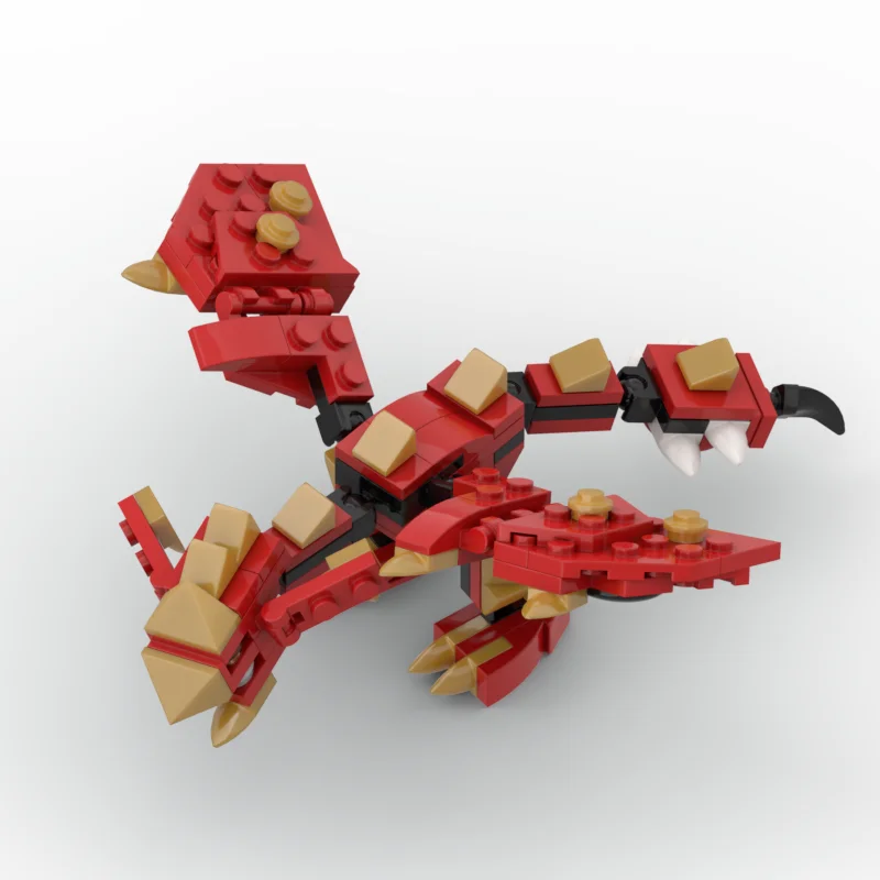 MOC Строителни блокове Модел Детски играчки Летящ Дракон Аниме Фигурка Строителни играчки За деца на Огнения Дракон Набор от Тухли, Играчка за момчета . ' - ' . 2