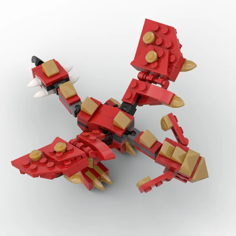 MOC Строителни блокове Модел Детски играчки Летящ Дракон Аниме Фигурка Строителни играчки За деца на Огнения Дракон Набор от Тухли, Играчка за момчета . ' - ' . 3
