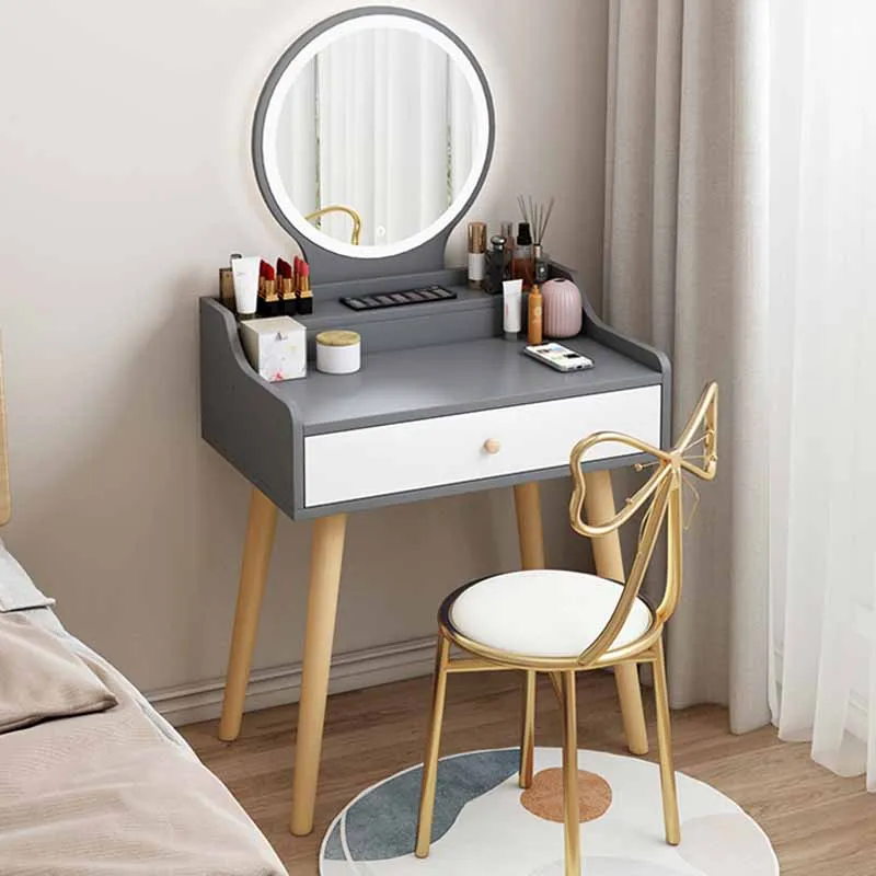 Апартамент, Тоалетка в скандинавски Стил, Огледална полк, Тоалетка в спалнята, Дървена Скрин, Класически минималистичен мебели за момичета Schmink Tisch . ' - ' . 2