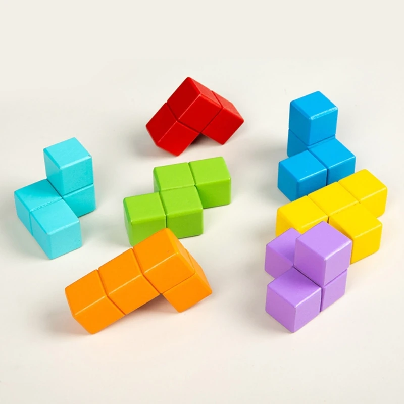 Комплект играчки за подбор на форми, блок за стайлинг, разпознаване на цветове за ранно обучение на бебетата, Колоритен играчка-кубче за развитието на МОЗЪКА . ' - ' . 4