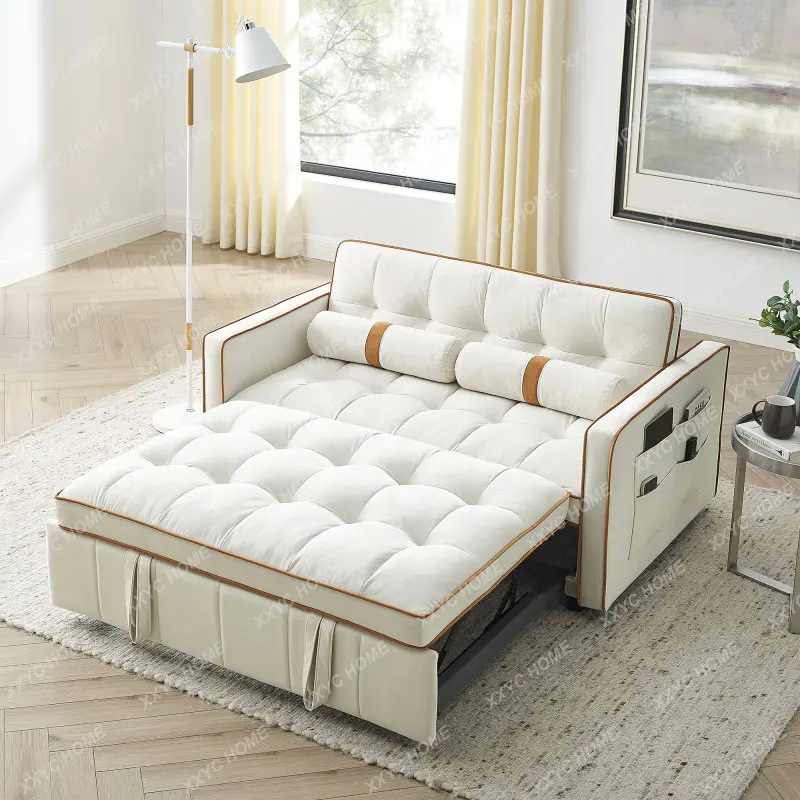 Разтегателен диван-легло, Диван, със странични джобове и регулируема облегалка и поясничными възглавници за апартамент, офис, хол . ' - ' . 0