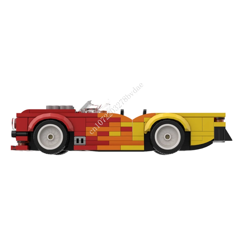 205 БР. MOC Speed Champions Flame Версия Конвертируемая Модел на спортен Автомобил градивните елементи на Технологични Тухли DIY Монтаж на Детска Играчка За Подарък . ' - ' . 3