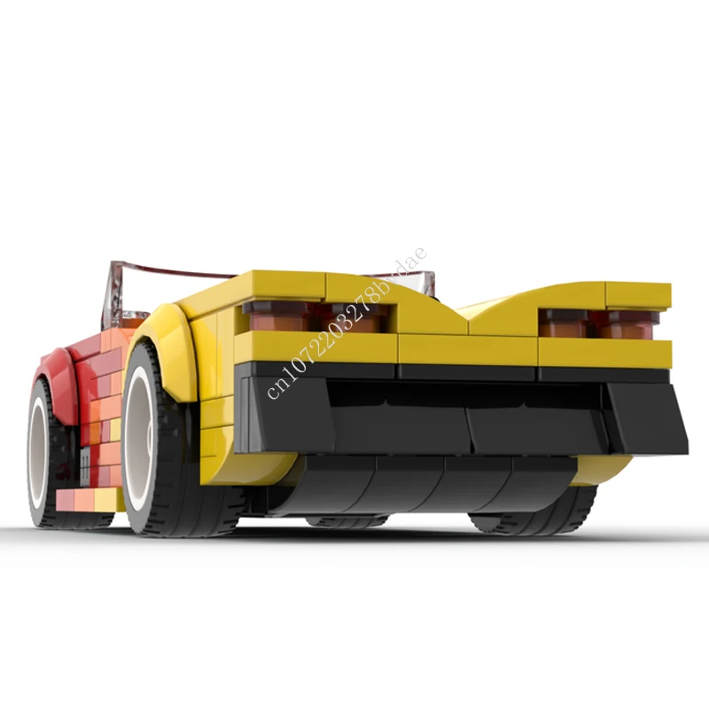 205 БР. MOC Speed Champions Flame Версия Конвертируемая Модел на спортен Автомобил градивните елементи на Технологични Тухли DIY Монтаж на Детска Играчка За Подарък . ' - ' . 4