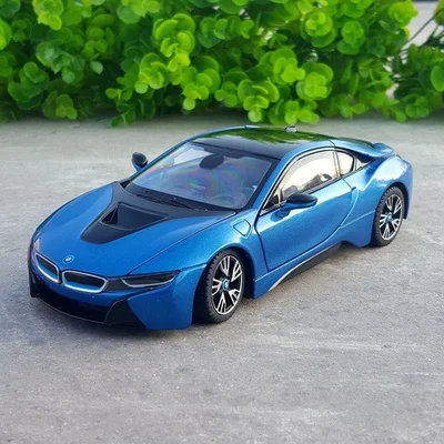 1: 24 Спортен автомобил BMW I8, формовани под натиска на модел на превозното средство от сплав и играчки превозни средства, Висококачествена Метална колекция от модели играчки автомобили, подарък за деца . ' - ' . 5