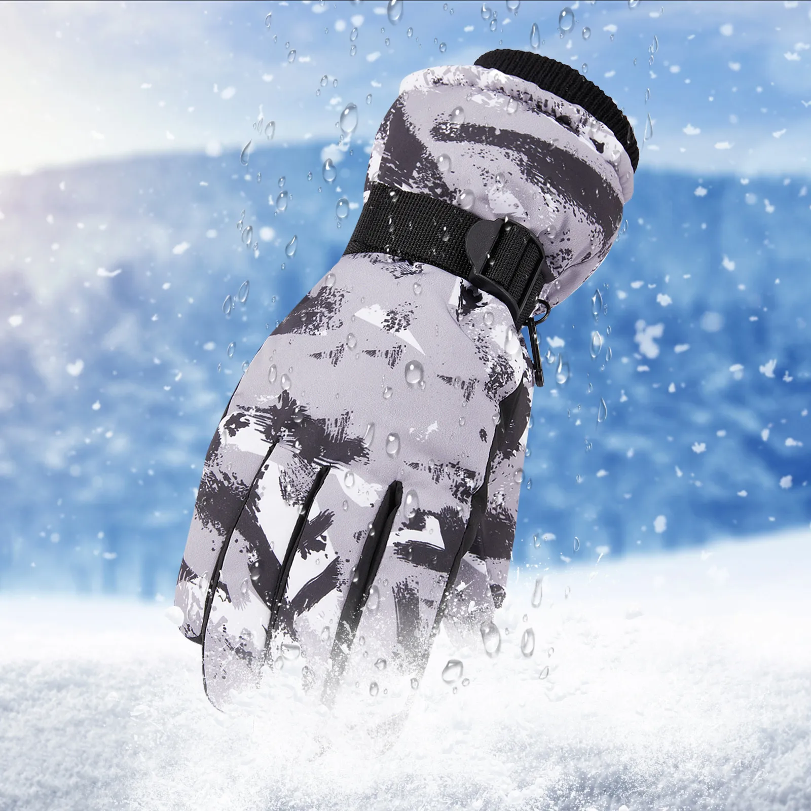 Мъжки и дамски зимни ски топли ръкавици h Топли ски ръкавици за езда за жени зимни топли сладки ръкавици . ' - ' . 1