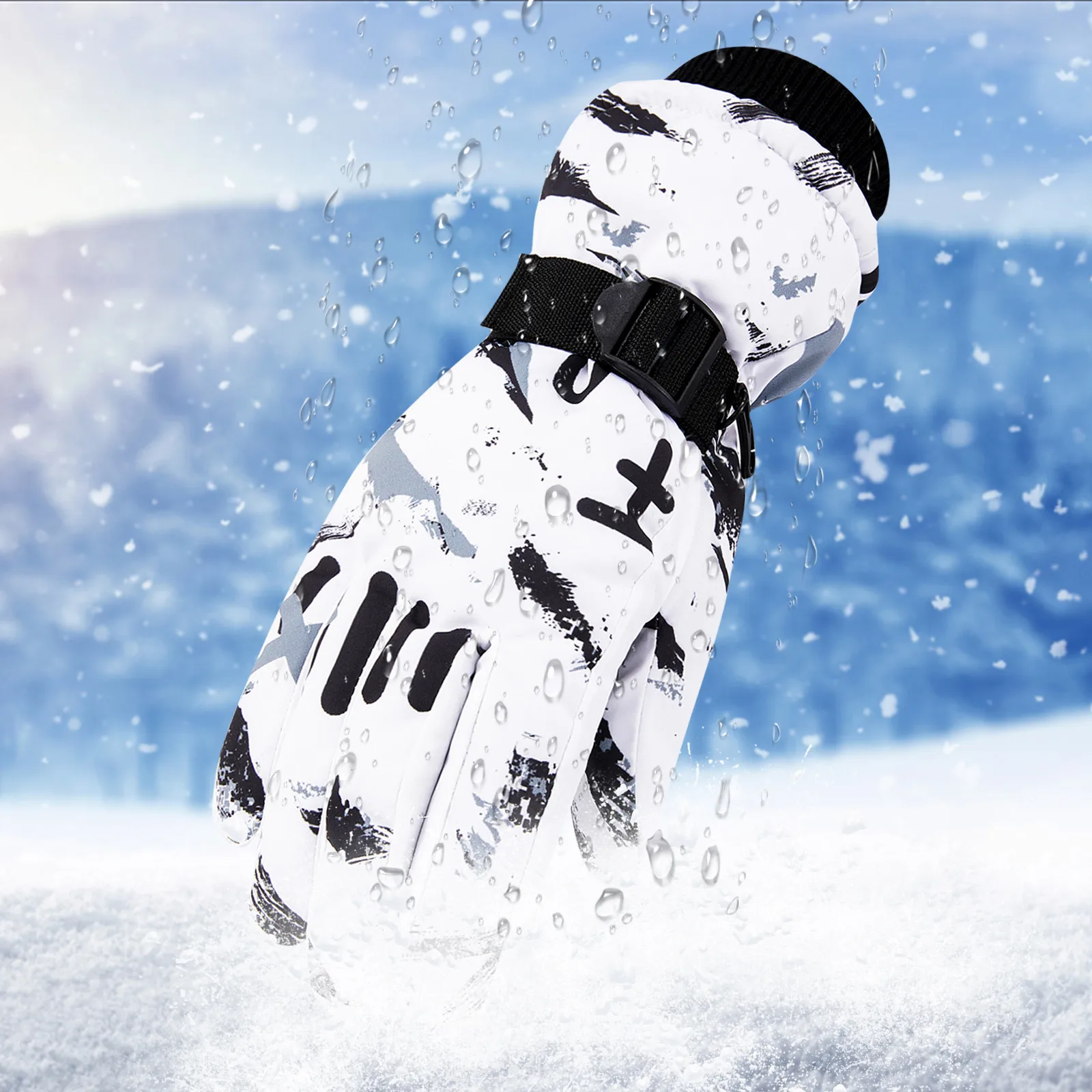 Мъжки и дамски зимни ски топли ръкавици h Топли ски ръкавици за езда за жени зимни топли сладки ръкавици . ' - ' . 4
