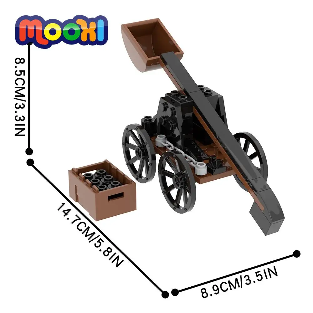 MOOXI Средновековието Военен Требушет Блокове Строителни Тухли САМ Образователна Детска Играчка За Деца, Подарък Сглобяване на Детайли MOC5029 . ' - ' . 0