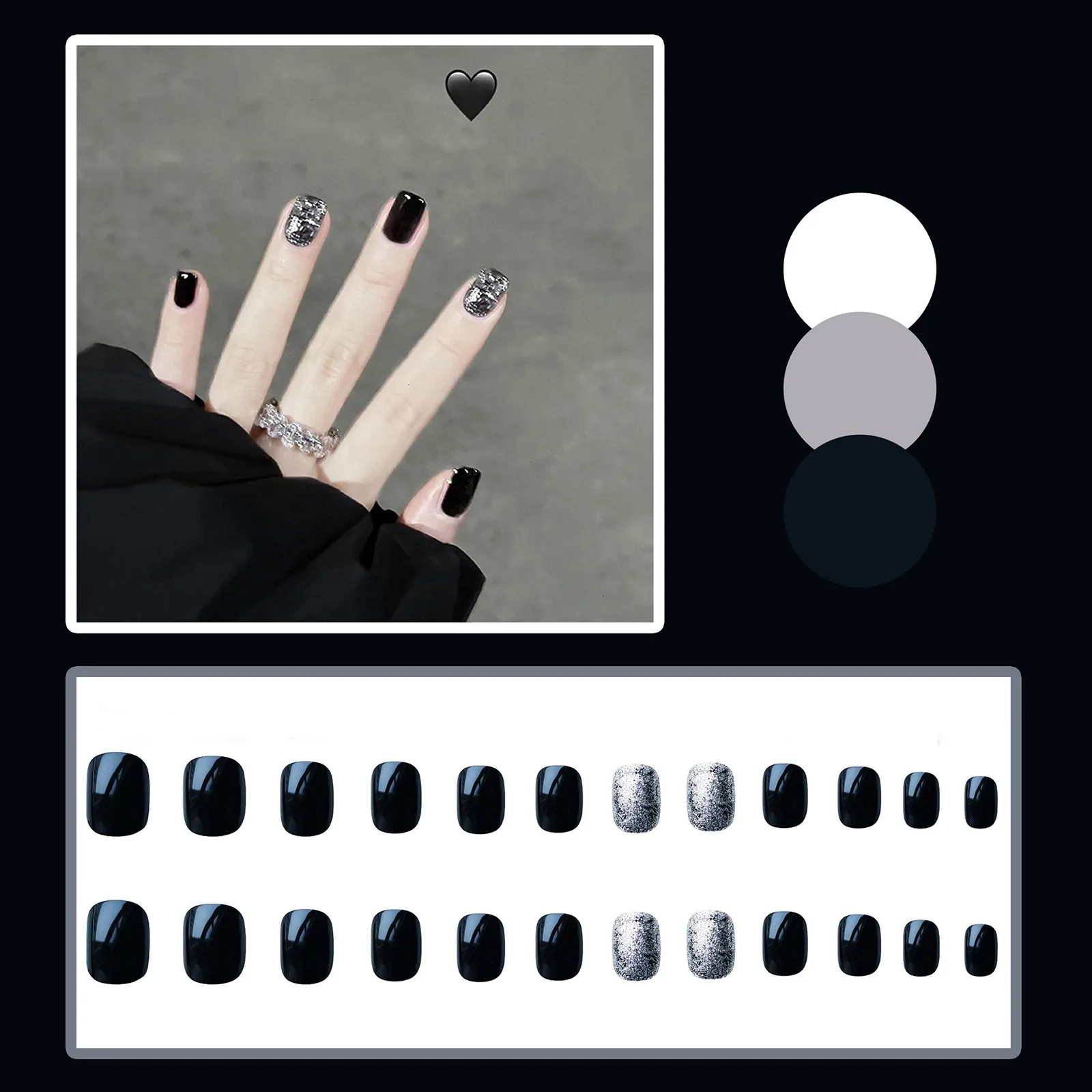 Акрилни уши за изграждане на нокти, Остри нокти, Черни Гел на ноктите със средна дължина, Истински акрилни нокти на висок ток, Дизайн на Гроб . ' - ' . 0
