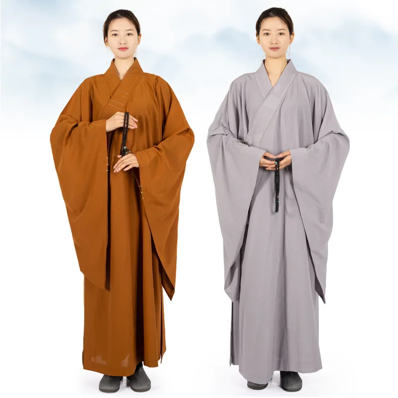 Традиционен китайски халат Бельо Монашески Дълъг Халат за будизма Хайцин, Дрехи за възрастни, за медитация, Дрехи на будистките монаси . ' - ' . 2