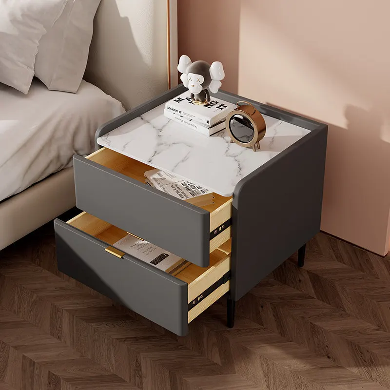 Луксозно нощно шкафче, Модерни малки сиви чекмеджета, Минималистичные Бели нощни Шкафчета, Естетичен дизайн хол, Мобилни мебели . ' - ' . 2