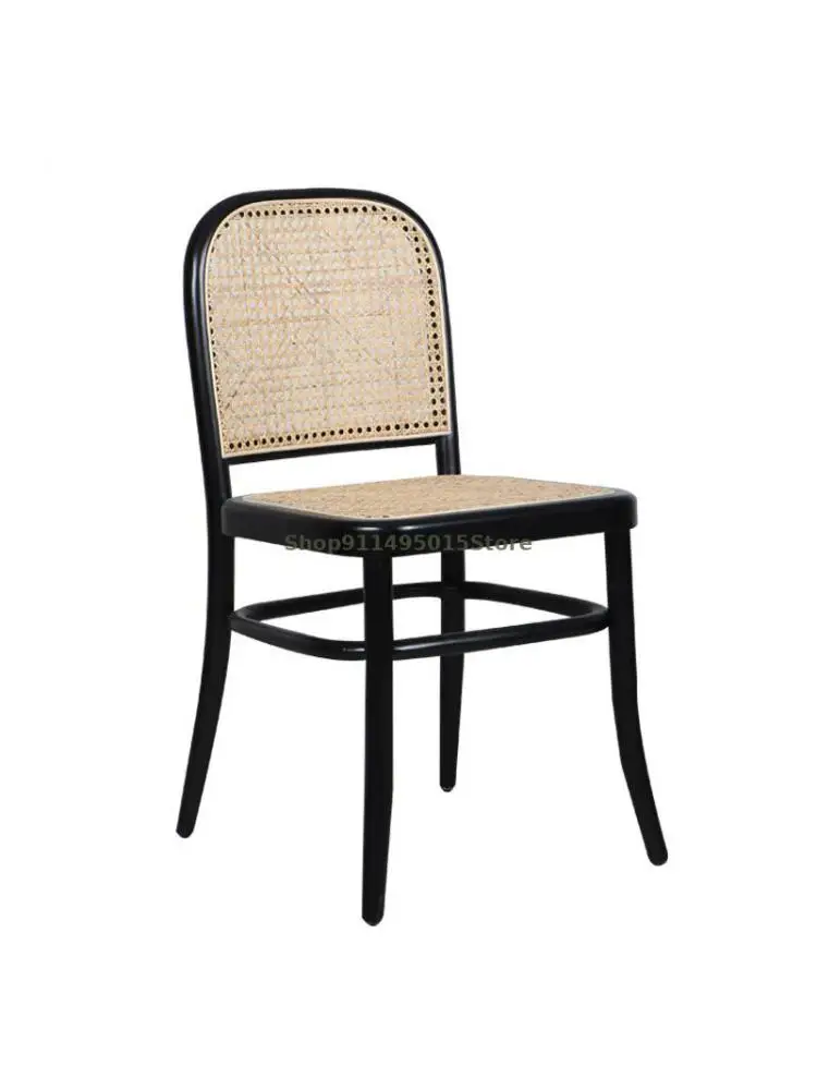 Скандинавски Ротанговый стол от масивно дърво, Домашен Прост Червен Мрежест Ресторант Dining Стол Thonet С една облегалка, Ротанговый стол . ' - ' . 0
