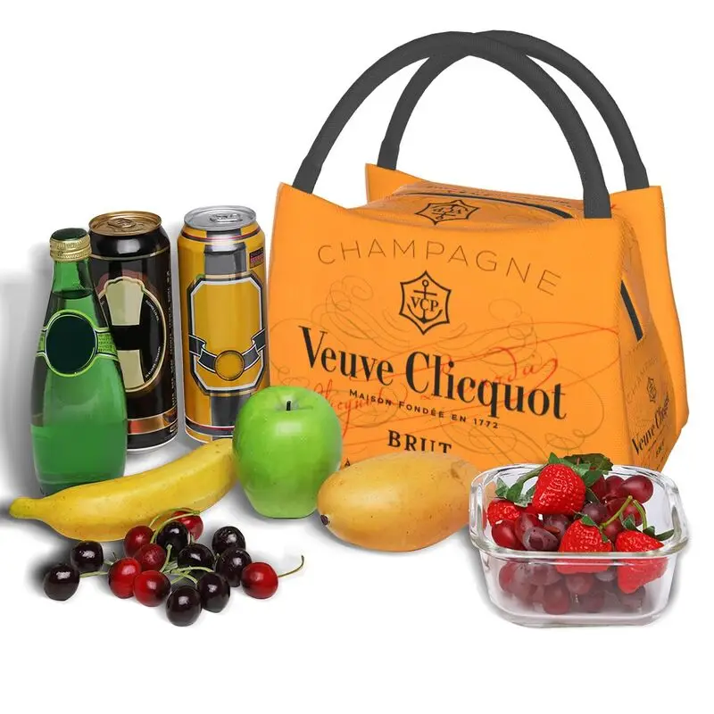 Обичай Чанти за обяд с шампанско Clicquot, мъжки и женски обяд-апарати с топло охладител, изолирани Обяд кутии за Пикник, Къмпинг, работа, Пътуване . ' - ' . 4