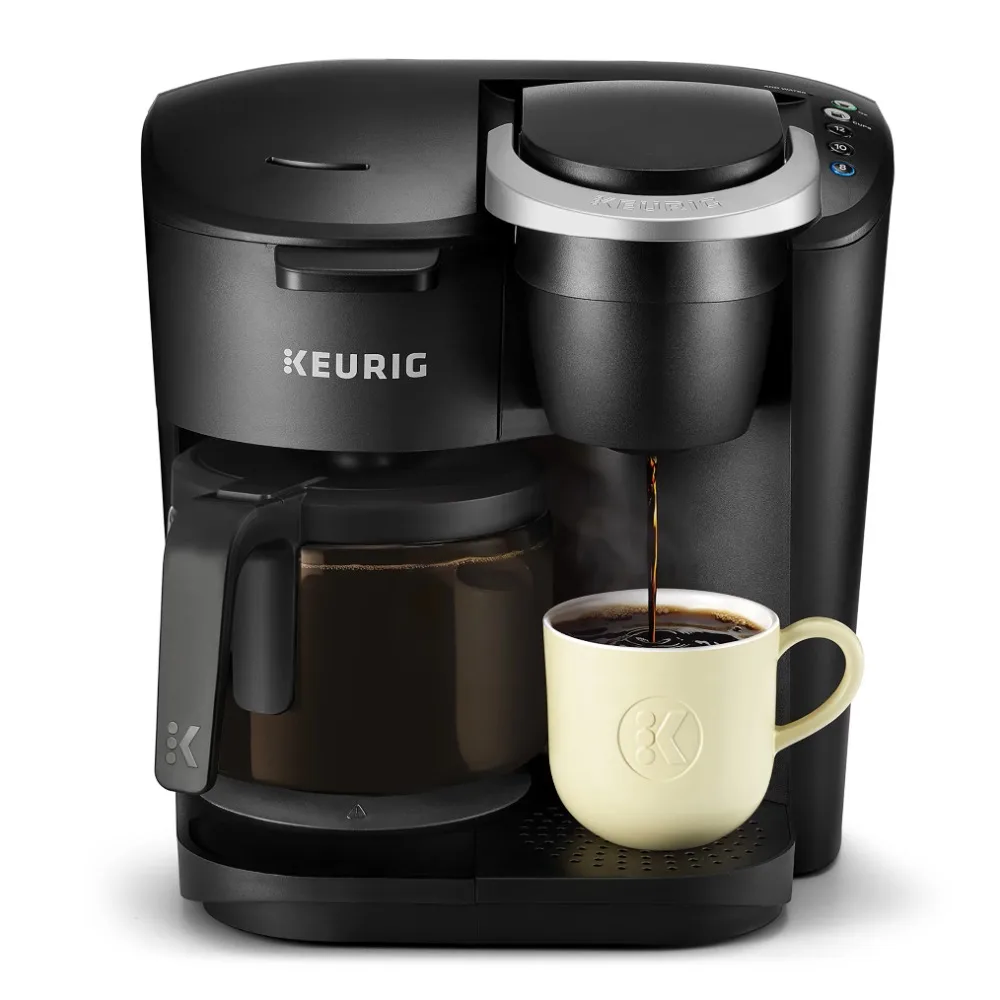 Tea Keurig K-Duo Essentials Black за приготвяне на една доза капсули K-Cup Pod, черна . ' - ' . 0