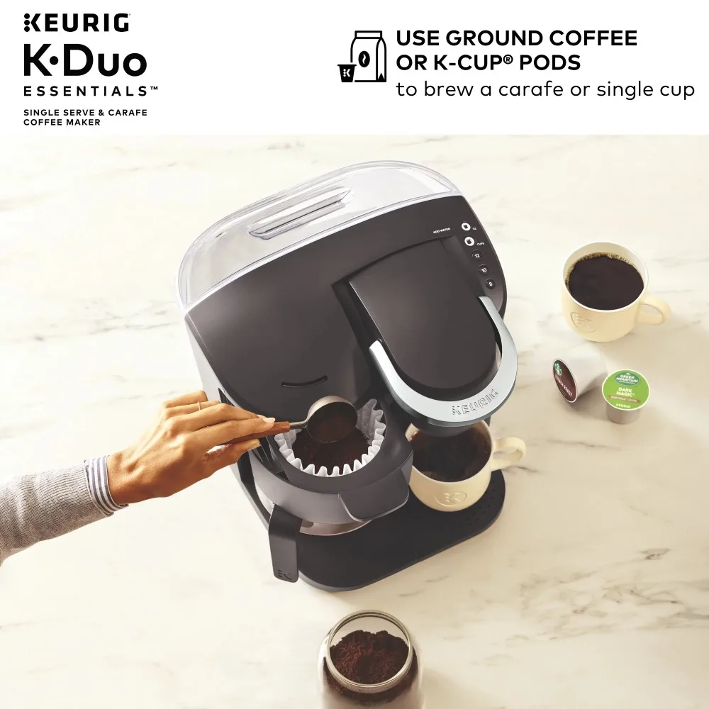 Tea Keurig K-Duo Essentials Black за приготвяне на една доза капсули K-Cup Pod, черна . ' - ' . 2