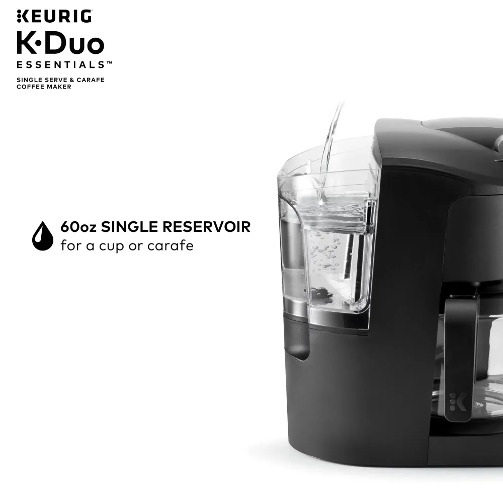 Tea Keurig K-Duo Essentials Black за приготвяне на една доза капсули K-Cup Pod, черна . ' - ' . 3