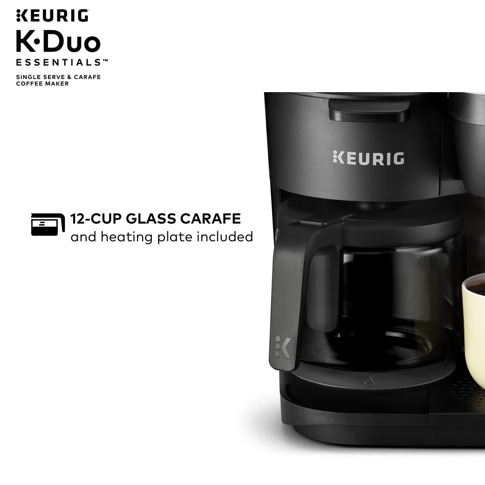 Tea Keurig K-Duo Essentials Black за приготвяне на една доза капсули K-Cup Pod, черна . ' - ' . 4