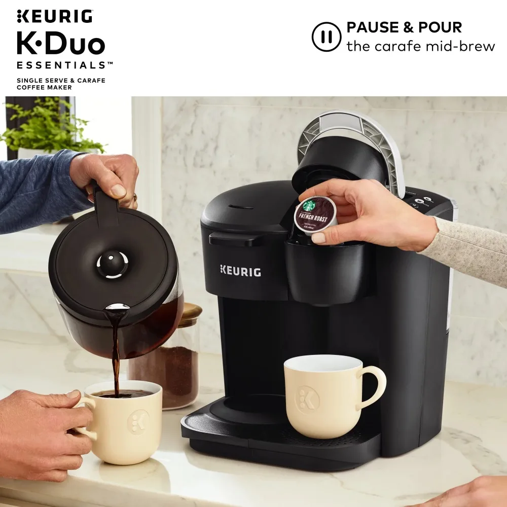 Tea Keurig K-Duo Essentials Black за приготвяне на една доза капсули K-Cup Pod, черна . ' - ' . 5