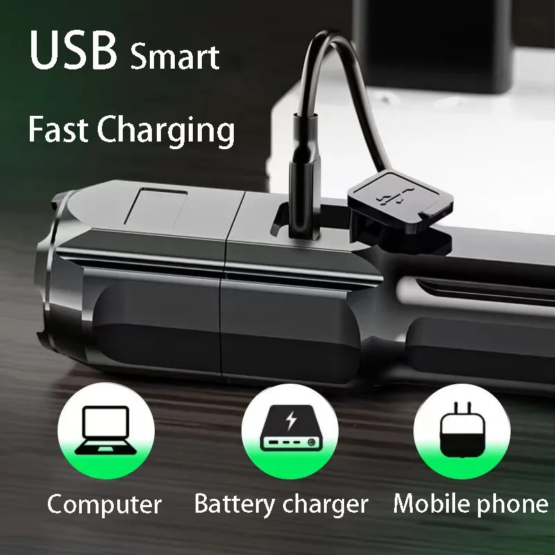 USB Нов ABS Фенерче със силно увеличение за дома на открито Многофункционален портативен Малък . ' - ' . 1