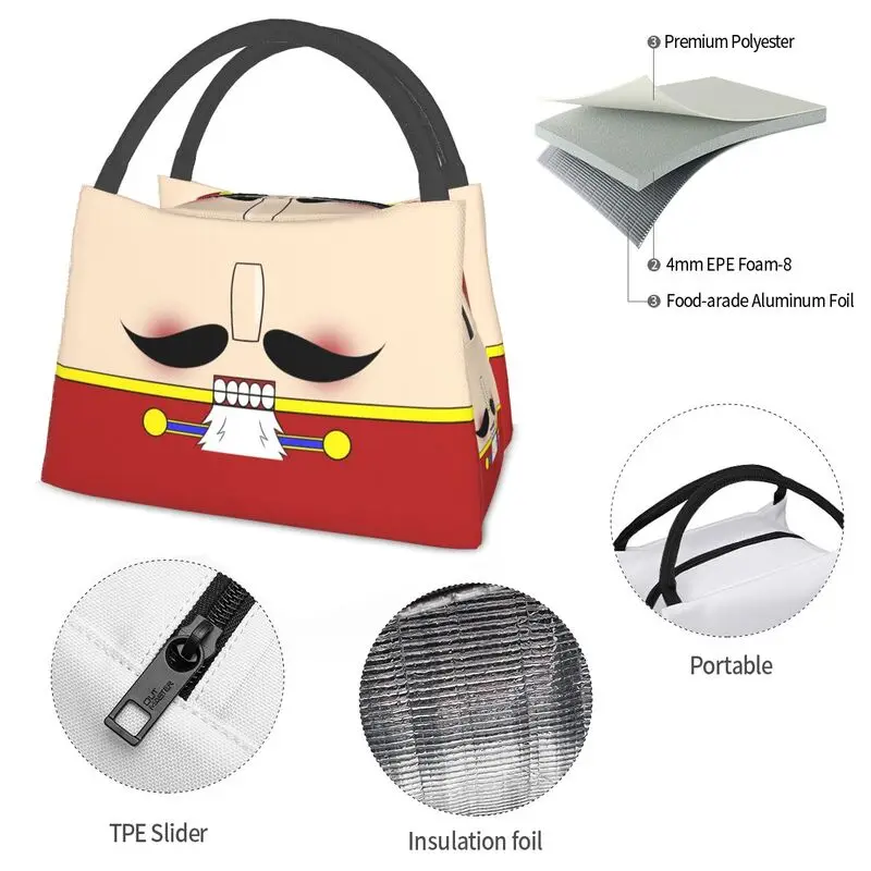 Забавна Маска Щелкунчика, термоизолированные чанти за обяд, Дамски Преносима чанта за съхранение на обяд на открито, кутия за съхранение на храна . ' - ' . 3