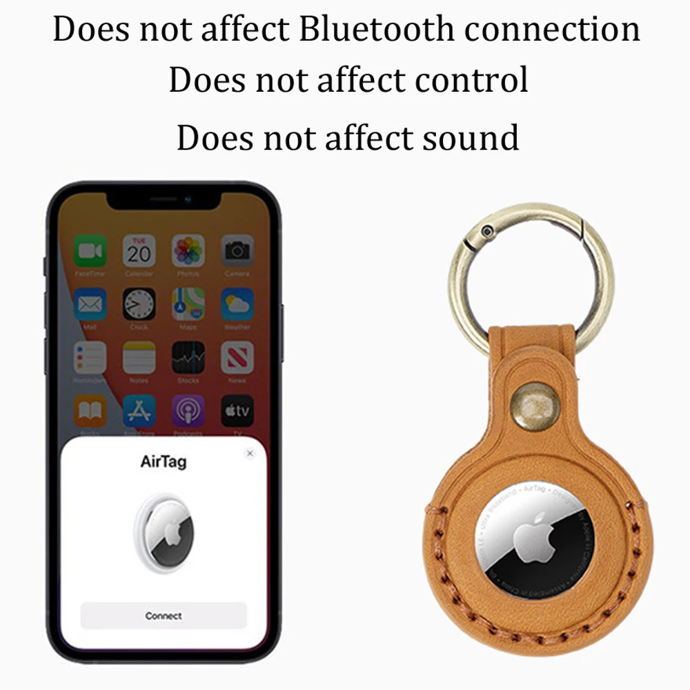 Калъф за Apple Airtag Ключодържател от естествена кожа Ръчно изработени със защитно въздушна етикет за проследяване на местоположението на устройството позициониране Кожен калъф . ' - ' . 2