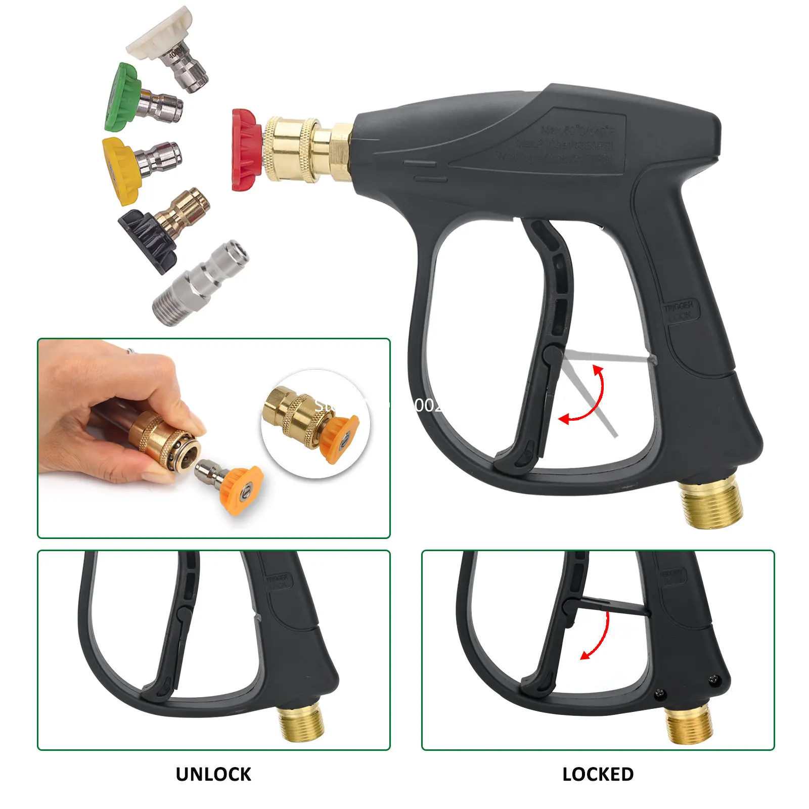 Конектор за маркуч за почистване на Пистолет-измиване с високо налягане Karcher K2K5k7/Nilfisk/Parkside/Bosch за Бързо Свързване За вода с високо налягане . ' - ' . 3