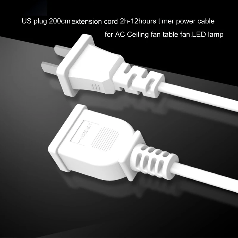 Кабел с таймер, захранващ кабел за монтаж на таван, вентилатор и led светлини, захранващ кабел, стандарт на САЩ с функция за автоматично изключване, 2 м, Директен доставка . ' - ' . 4