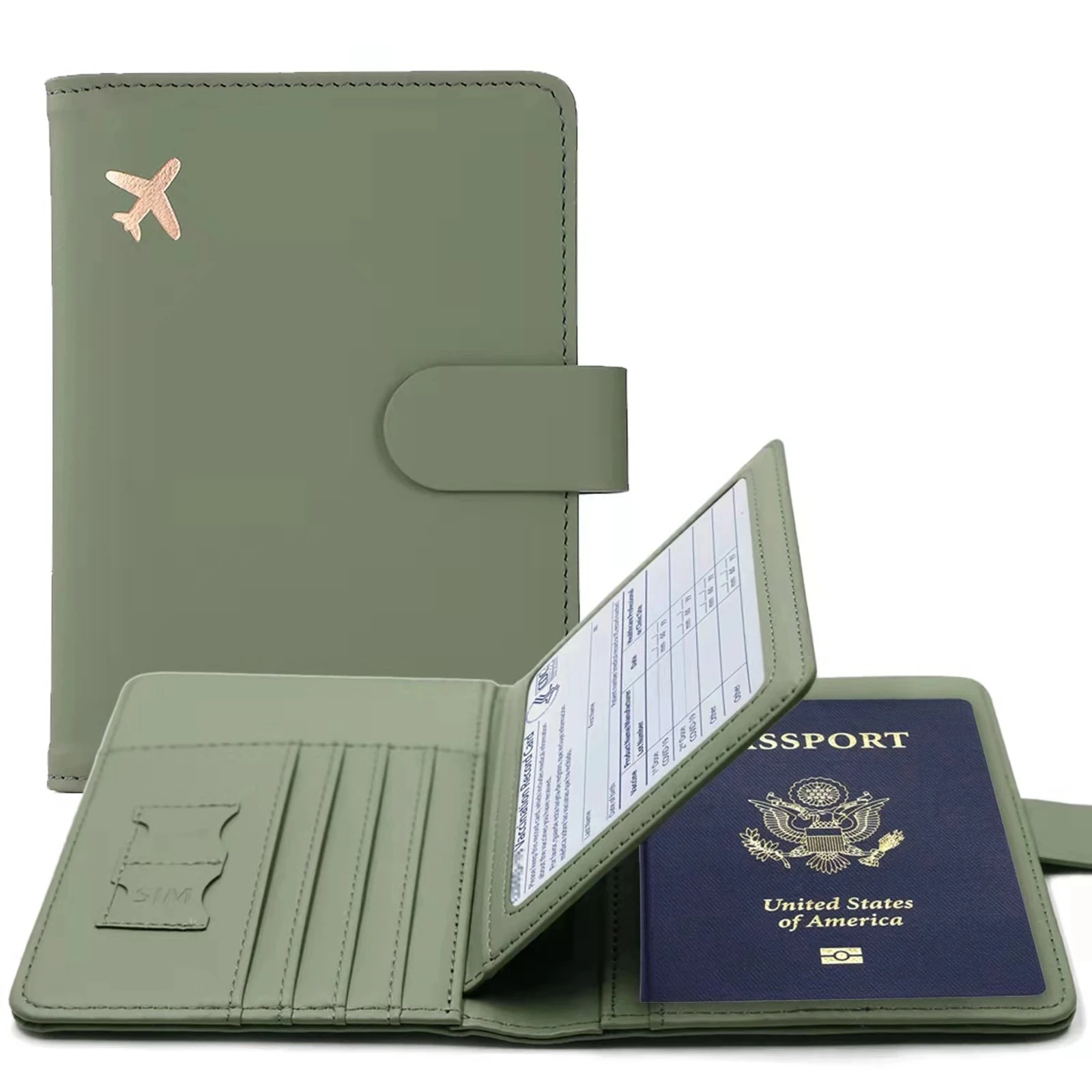 Корици за паспорти от изкуствена кожа, Мъжки и дамски Пътна корици за паспорти с притежателя на картата . ' - ' . 1