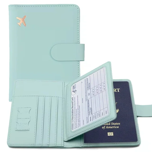 Корици за паспорти от изкуствена кожа, Мъжки и дамски Пътна корици за паспорти с притежателя на картата . ' - ' . 2