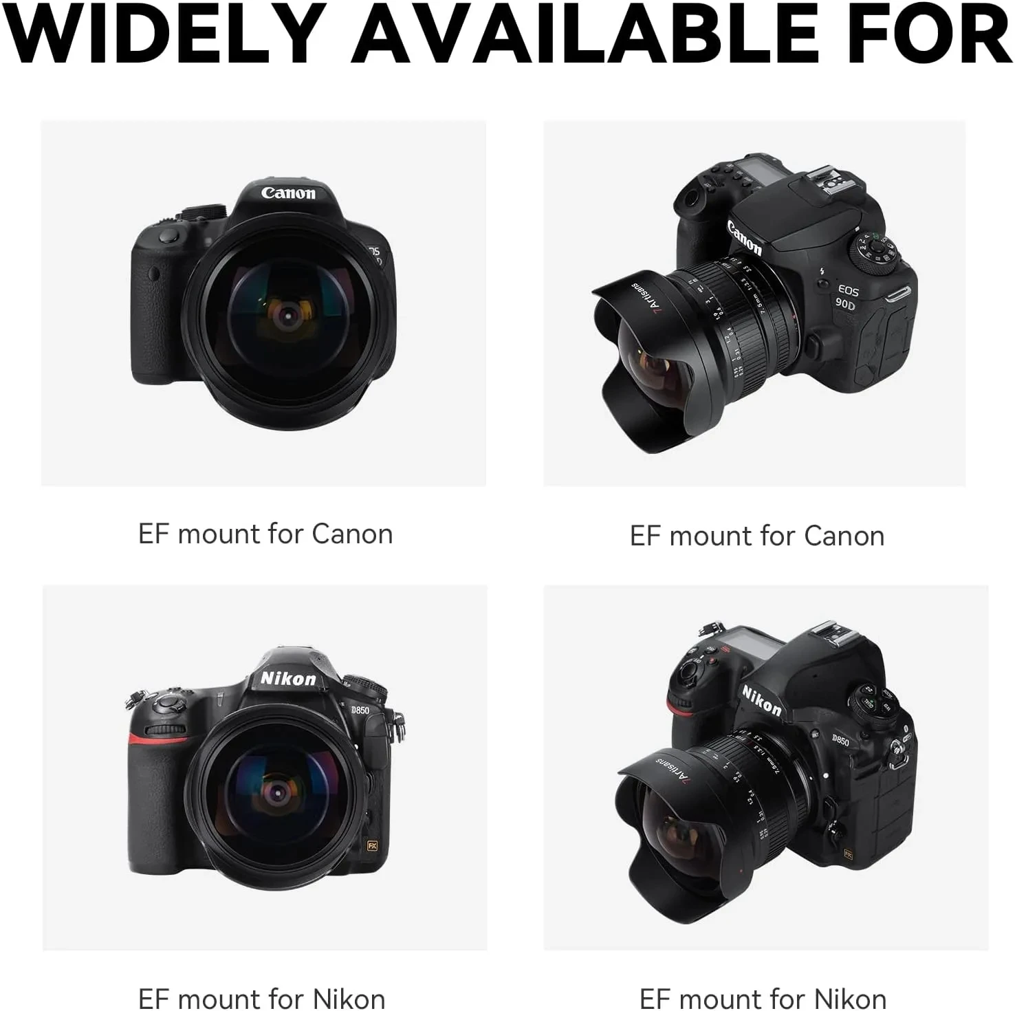 7Artisans 7,5 мм F3.5 Широкоъгълен Обектив с ръчно фокусиране APS-C DSLR Огледално-рефлексен фотоапарат Canon EOS Rebel T7 77D Nikon F D7500 D7100 D90 . ' - ' . 5